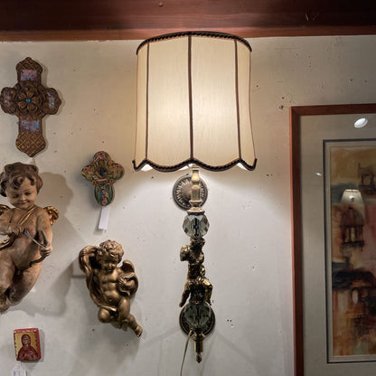Gold Chrub Wall Sconce with Barrel Shade