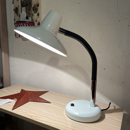 White Enamel Desk Lamp with Bendy Neck