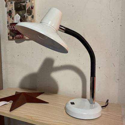 White Enamel Desk Lamp with Bendy Neck