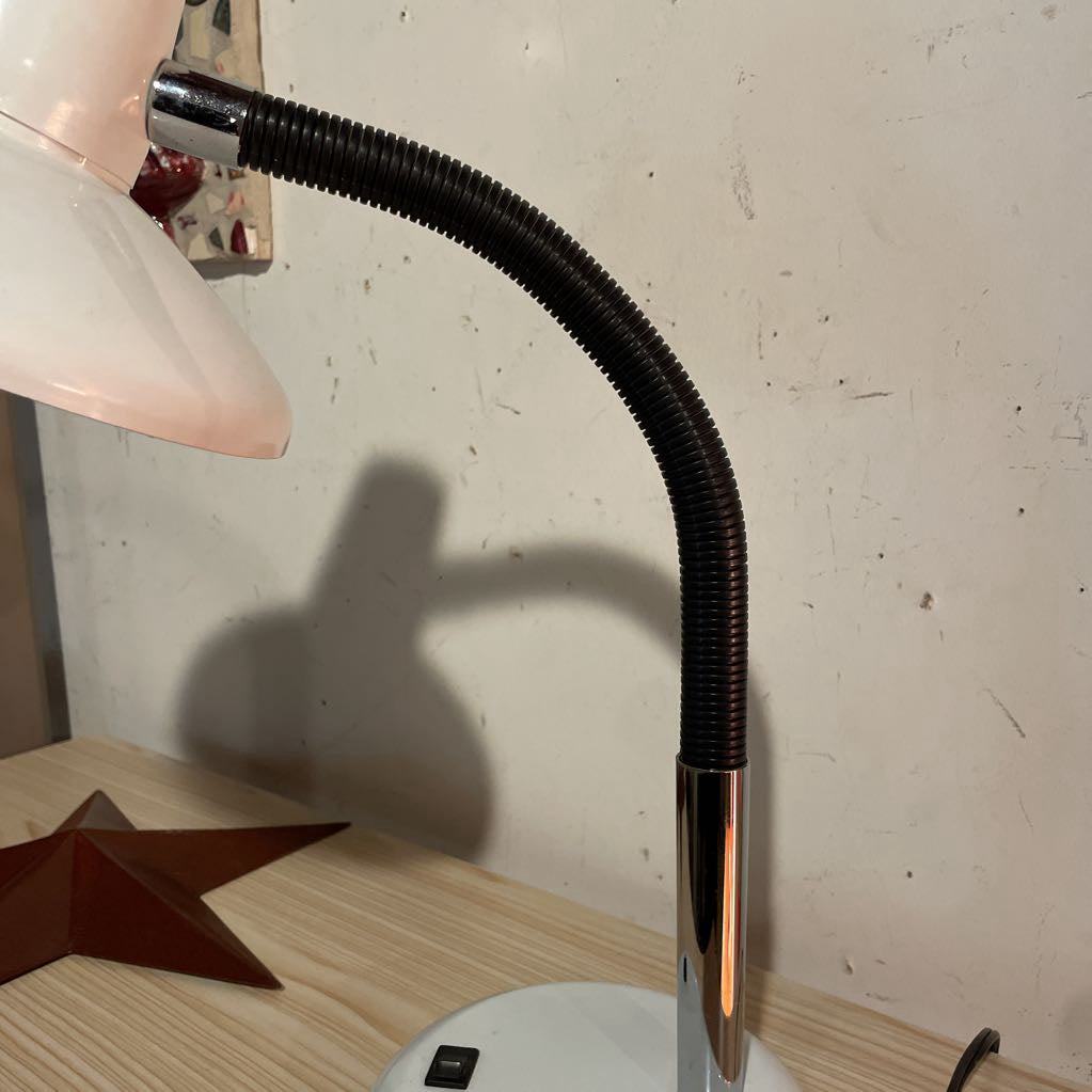 White Enamel Desk Lamp with Bendy Neck