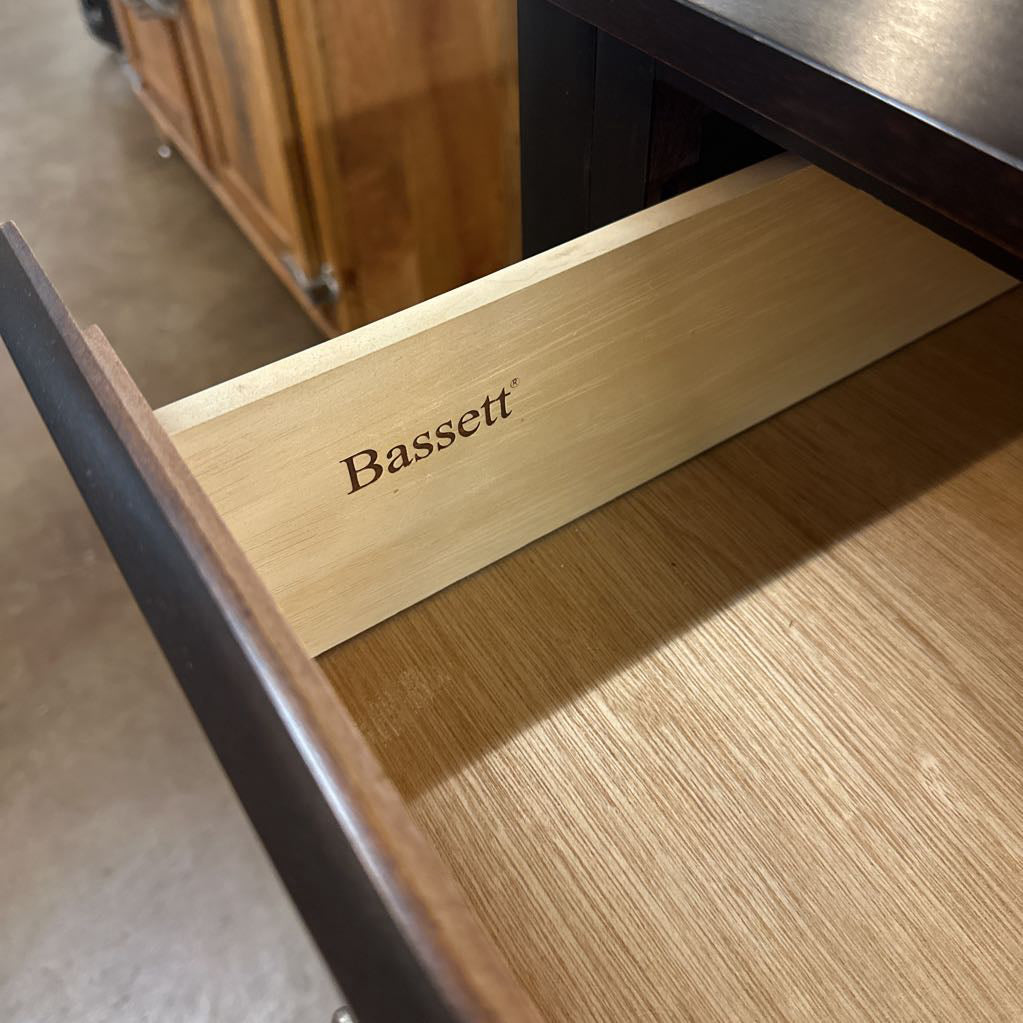 Espresso Lowboy Dresser With Vanity Mirror