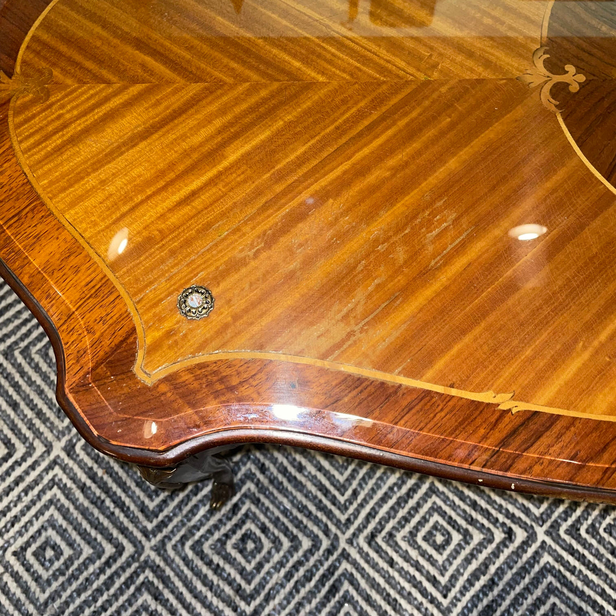 Ornate Coffee Table w/ Inlay