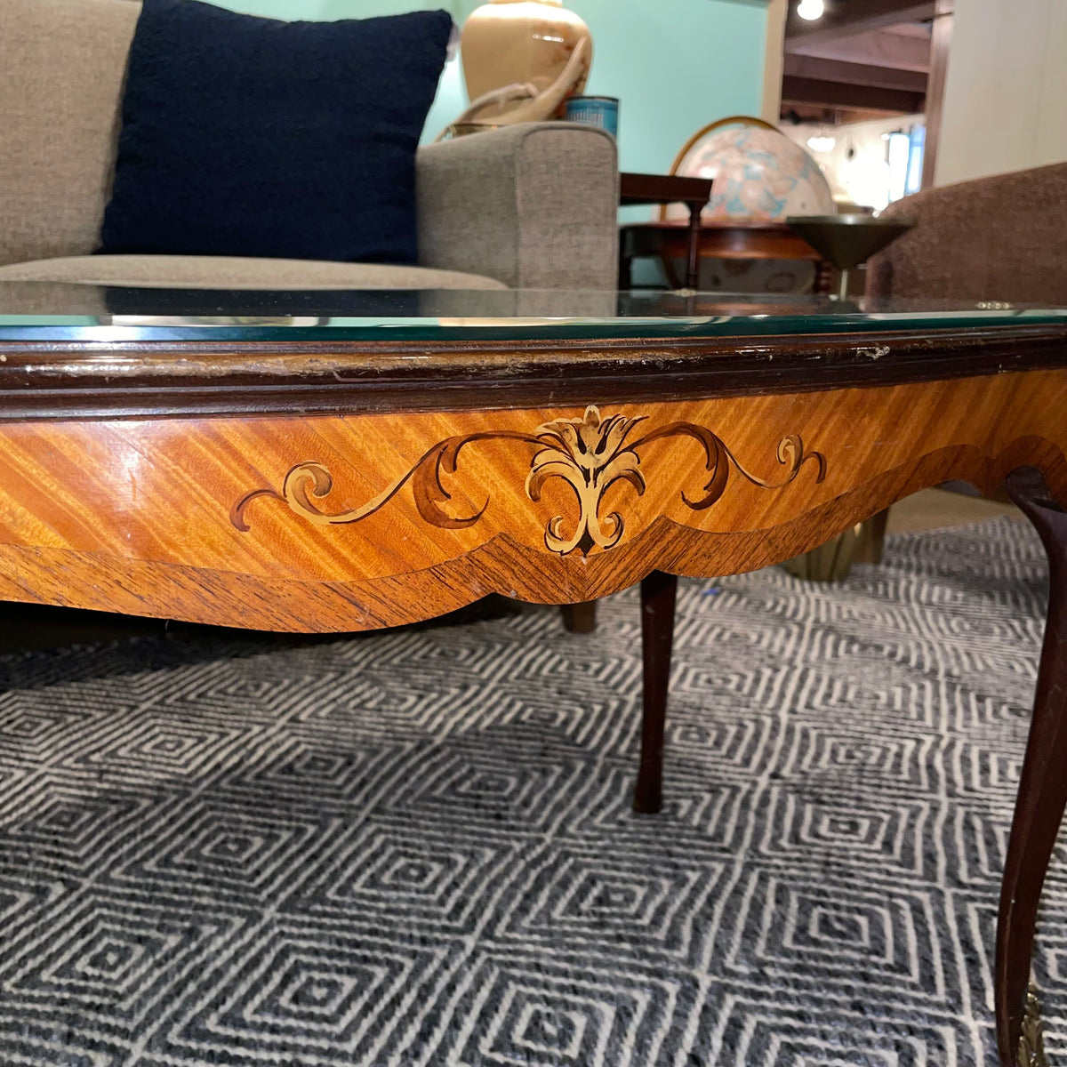 Ornate Coffee Table w/ Inlay