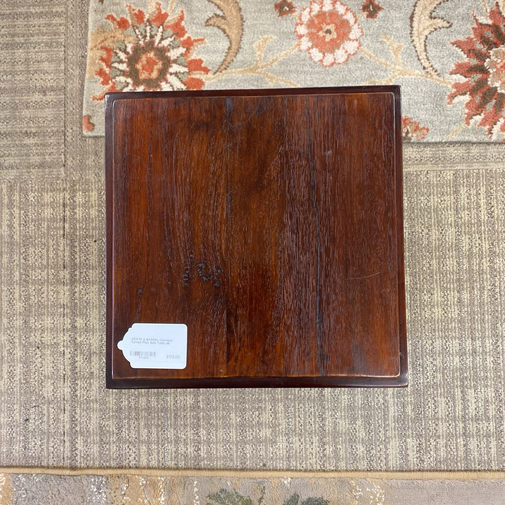 CRATE & BARREL Classical Turned Pillar Side Table