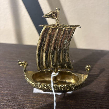 Vintage Brass Viking Boat