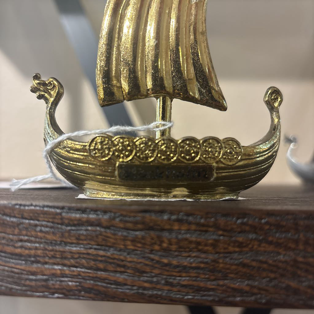 Vintage Brass Viking Boat