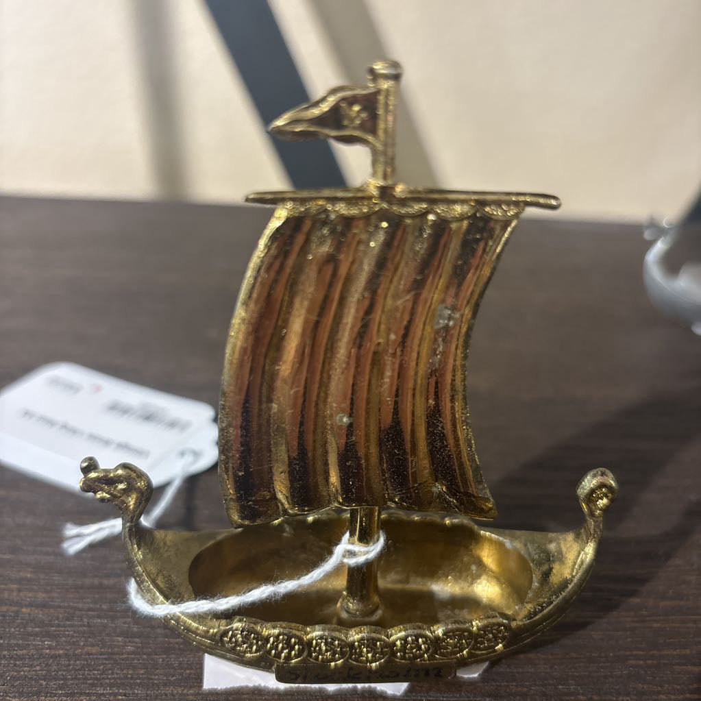 Vintage Brass Viking Boat
