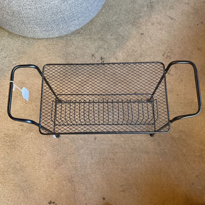 Black Wire Mesh Record Rack Table