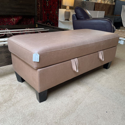 Oblong Light Chocolate Brown Storage Ottoman