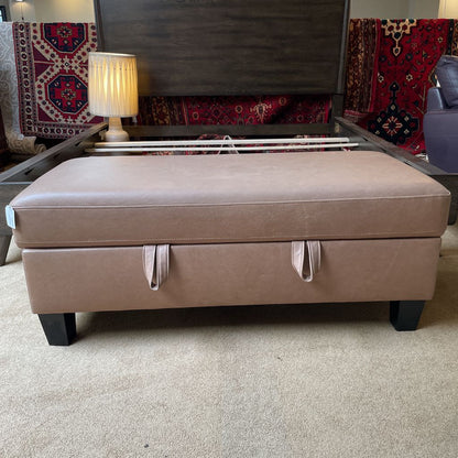 Oblong Light Chocolate Brown Storage Ottoman