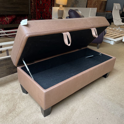 Oblong Light Chocolate Brown Storage Ottoman
