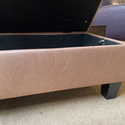 Oblong Light Chocolate Brown Storage Ottoman