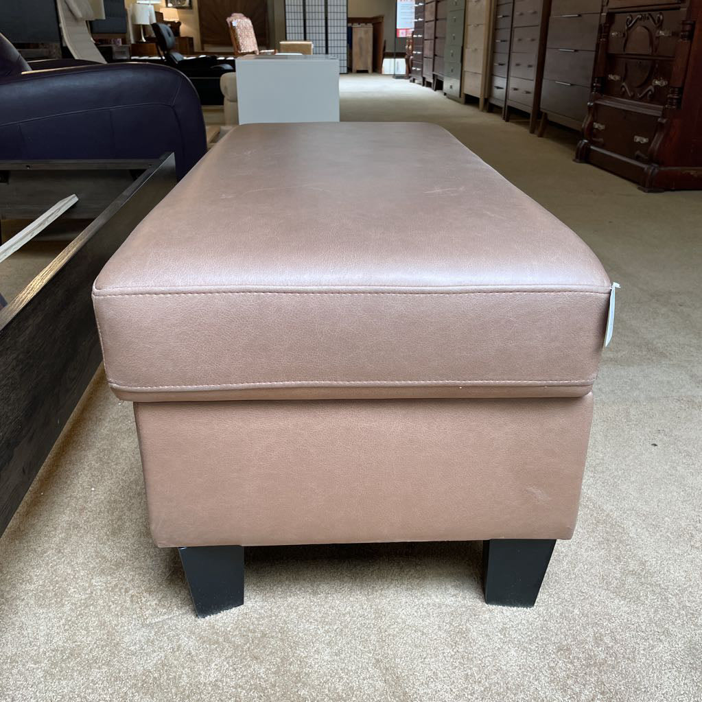 Oblong Light Chocolate Brown Storage Ottoman