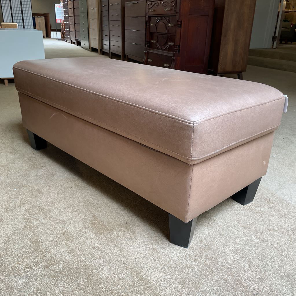 Oblong Light Chocolate Brown Storage Ottoman