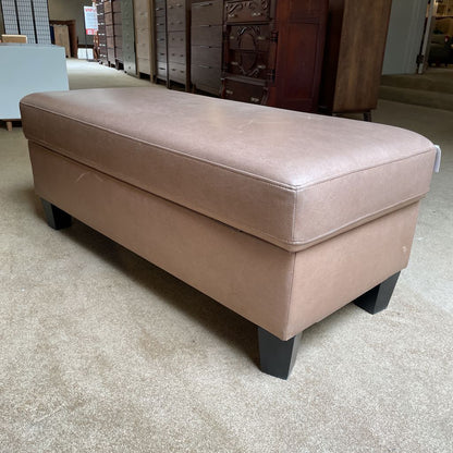 Oblong Light Chocolate Brown Storage Ottoman