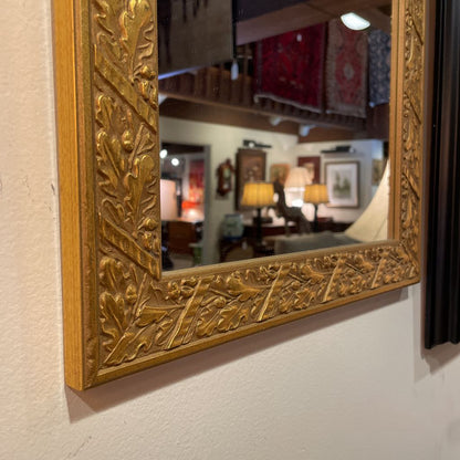 Gold with Leaves Motif Frame Small Mirror