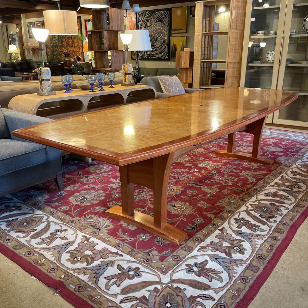 PA Cherry & Corillian Birch Burled Wood Conference Table