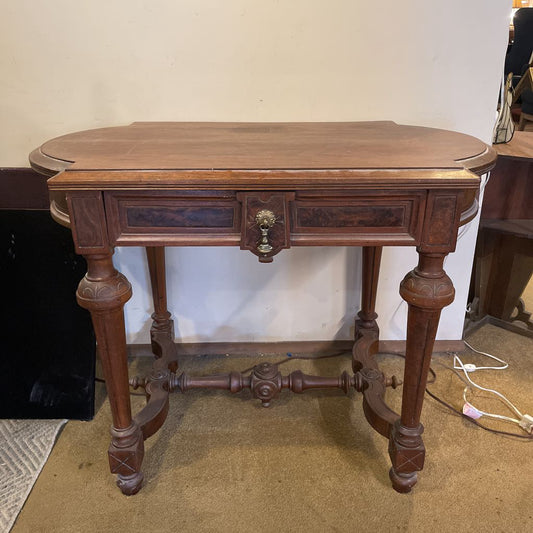 Carved Trestle Entry Table w/ Front Drawer C SIDE TABLES