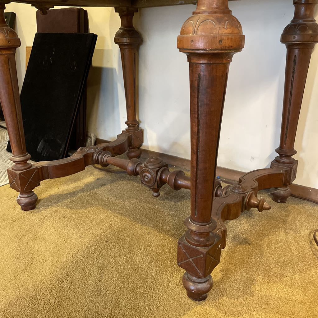 Carved Trestle Entry Table w/ Front Drawer C SIDE TABLES