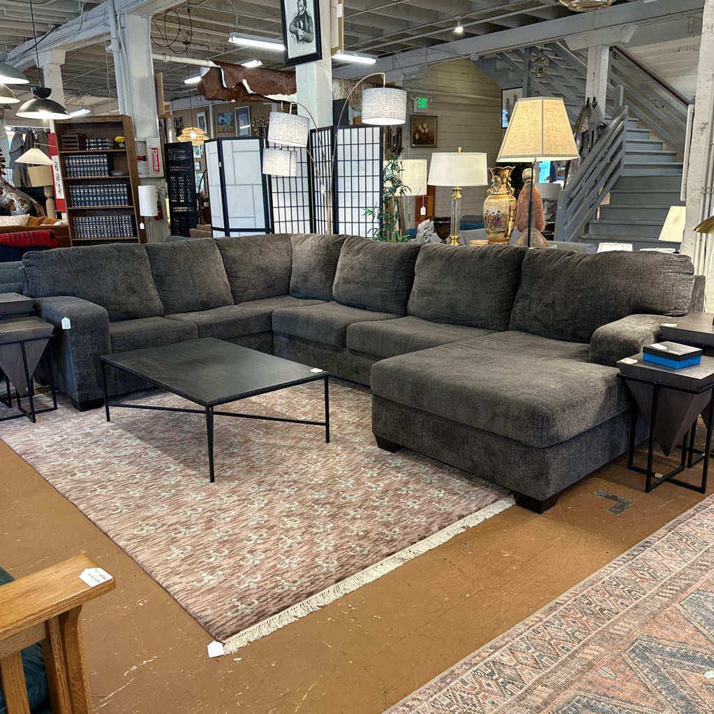 Cozy Charcoal 3 Piece U-Shaped Sectional U SECTIONALS RAF