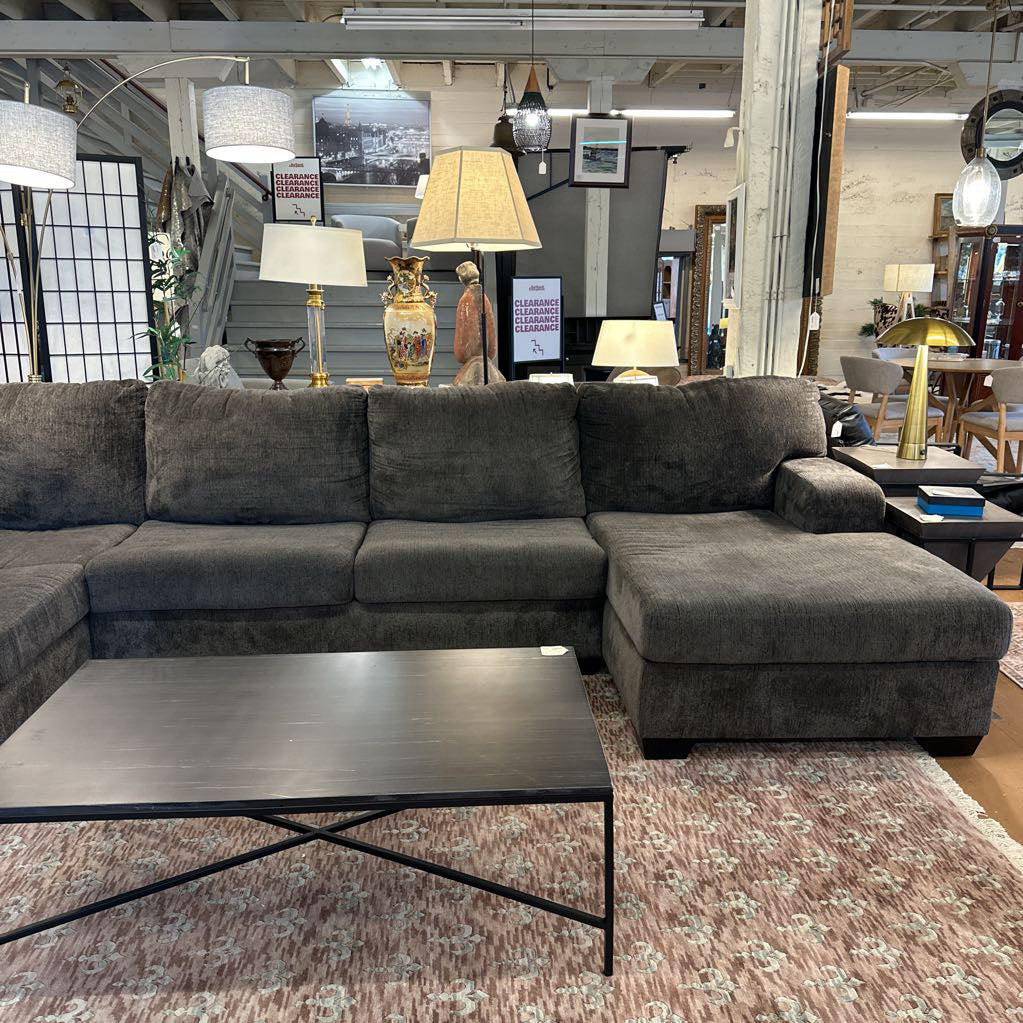 Cozy Charcoal 3 Piece U-Shaped Sectional U SECTIONALS RAF
