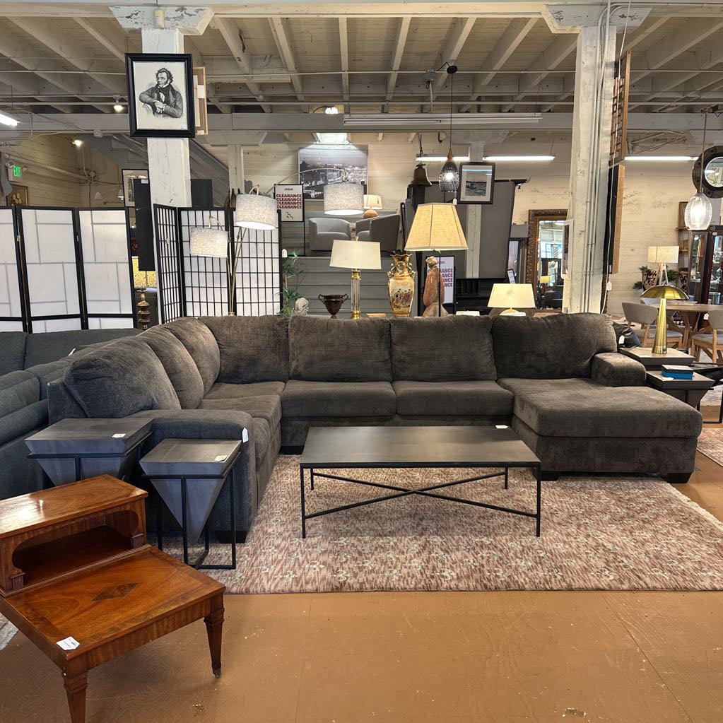 Cozy Charcoal 3 Piece U-Shaped Sectional U SECTIONALS RAF