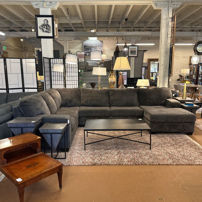 Cozy Charcoal 3 Piece U-Shaped Sectional U SECTIONALS RAF