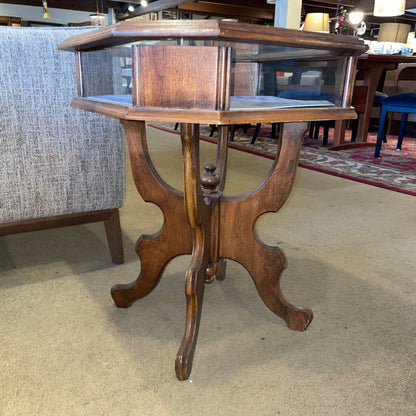 Glass Top Octogon Parlor End Table C SIDE TABLES