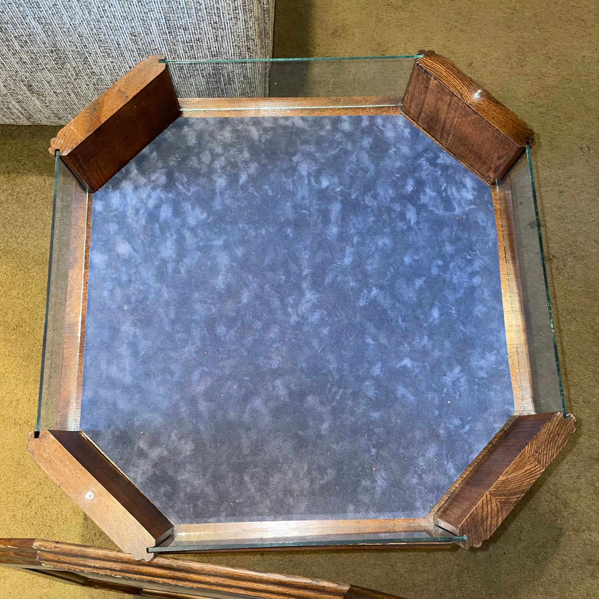 Glass Top Octogon Parlor End Table C SIDE TABLES