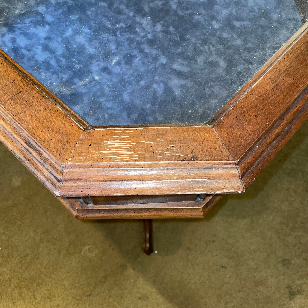 Glass Top Octogon Parlor End Table C SIDE TABLES