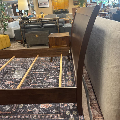 Baronet Dark Wood Classic Curved Panel Queen Bed Frame