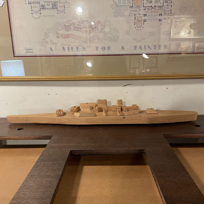Home-Made Wooden Battleship AS IS UNIQUE FINDS