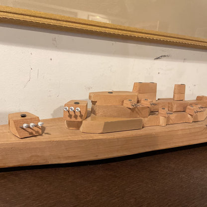 Home-Made Wooden Battleship AS IS UNIQUE FINDS