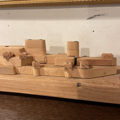 Home-Made Wooden Battleship AS IS UNIQUE FINDS