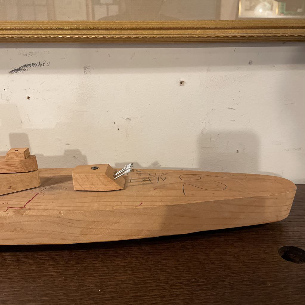 Home-Made Wooden Battleship AS IS UNIQUE FINDS