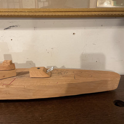 Home-Made Wooden Battleship AS IS UNIQUE FINDS