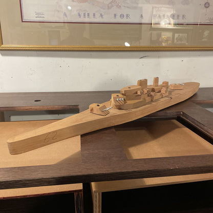 Home-Made Wooden Battleship AS IS UNIQUE FINDS