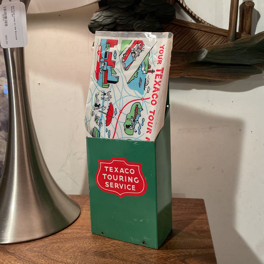 Vintage TEXACO Touring Service Metal Map Box & Tour Kit in Plastic Sleeve UNIQUE FINDS