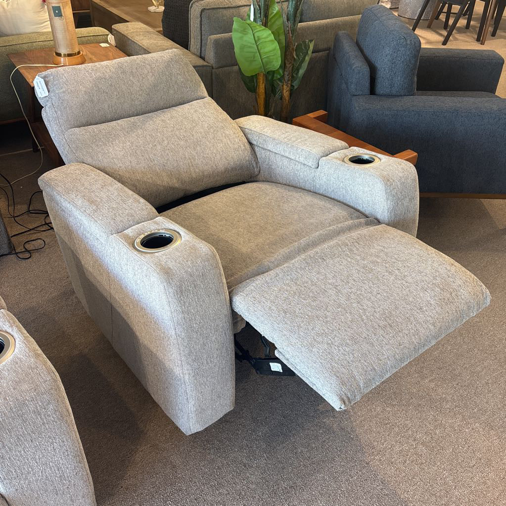 Light Grey Power Recliner Chair w/USB Port & Lights U ACCENT CHAIRS