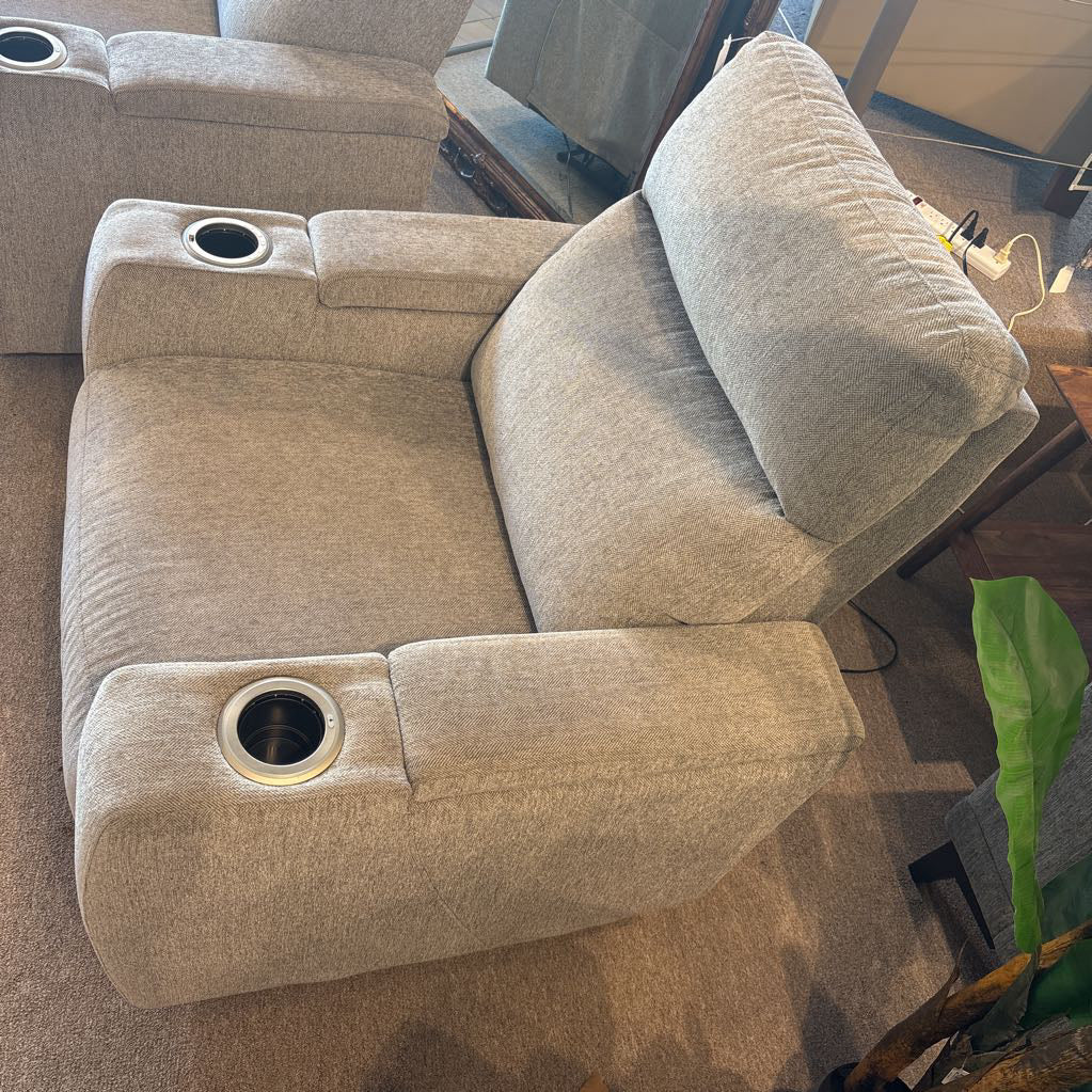 Light Grey Power Recliner Chair w/USB Port & Lights U ACCENT CHAIRS