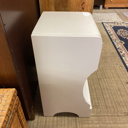 Vintage White Curved Side End Table