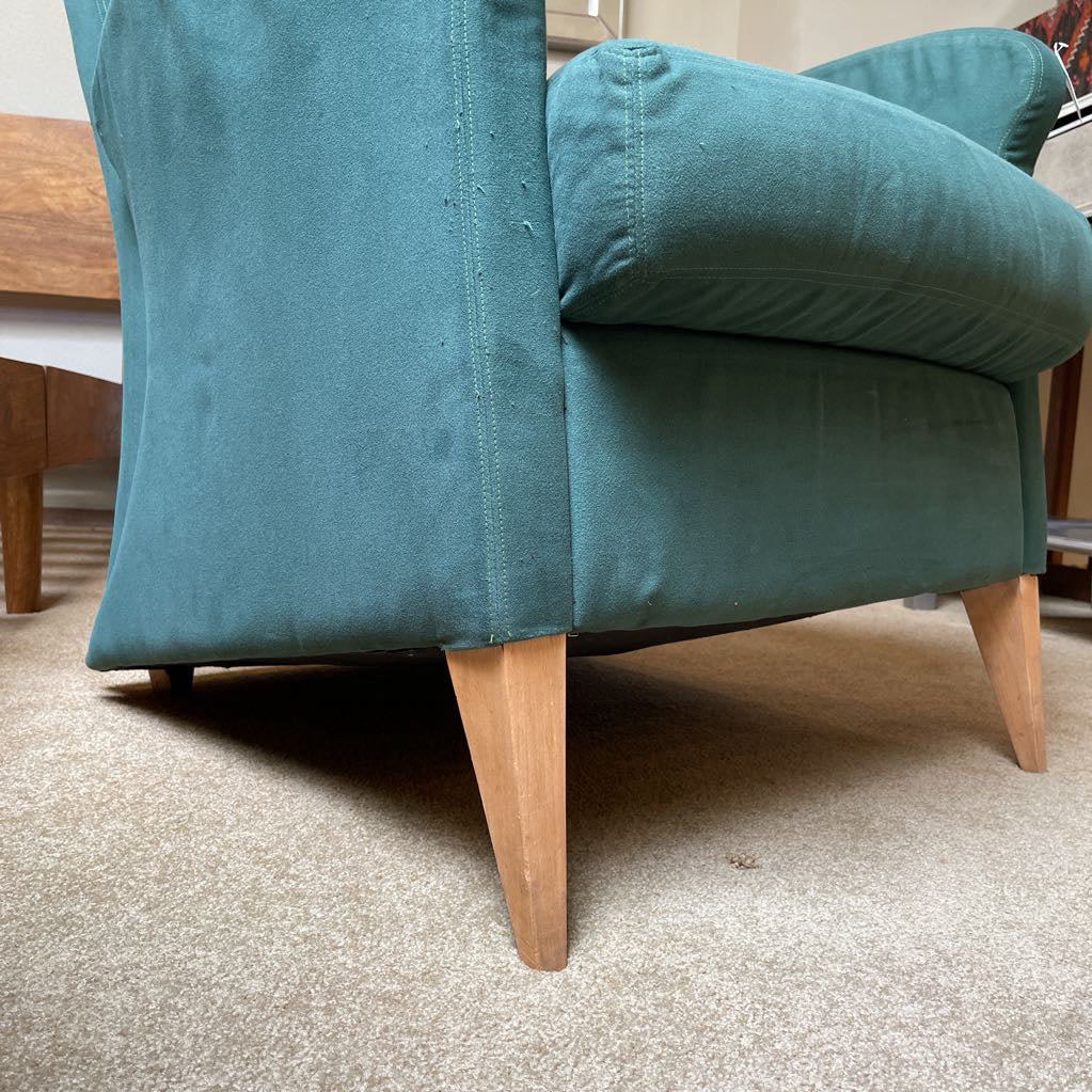 Green Grassoler Curved Arm Accent Chair