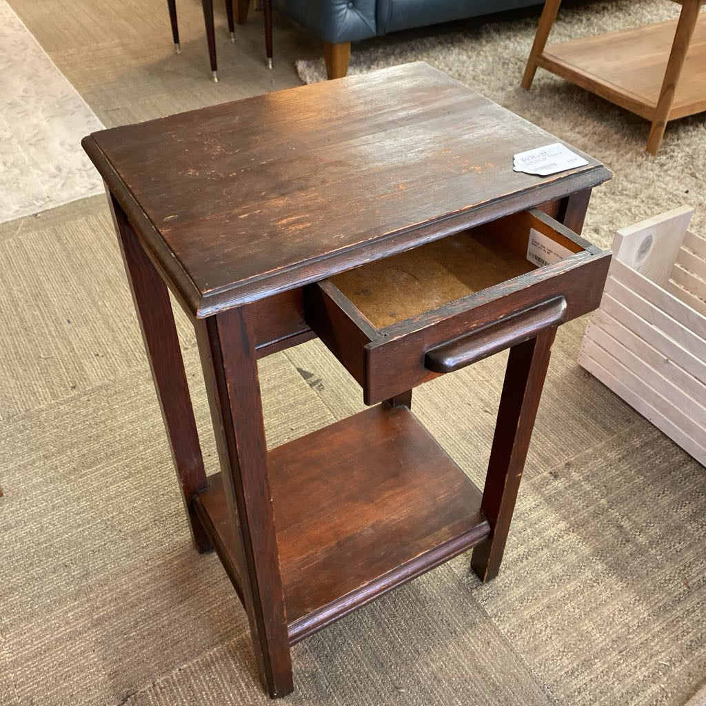 Classic Side Table w/Drawer & Shelf (AS IS)