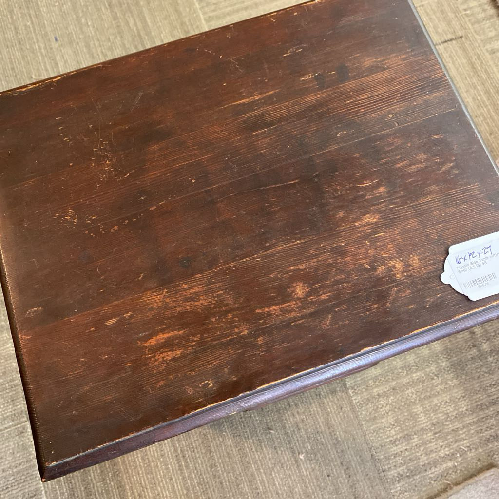 Classic Side Table w/Drawer & Shelf (AS IS)