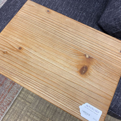 Blue Steel & Wood C Table
