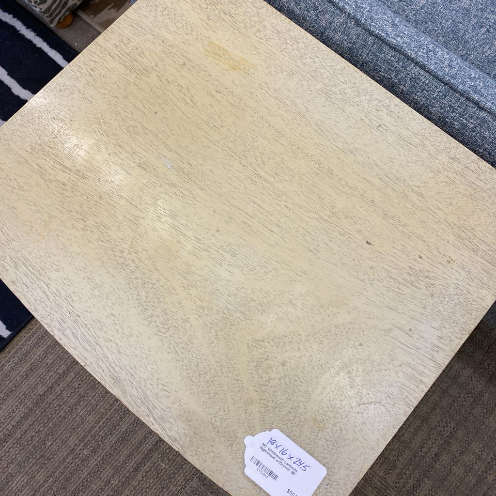 MC Whitewash Laminate Nightstand w/Drawer