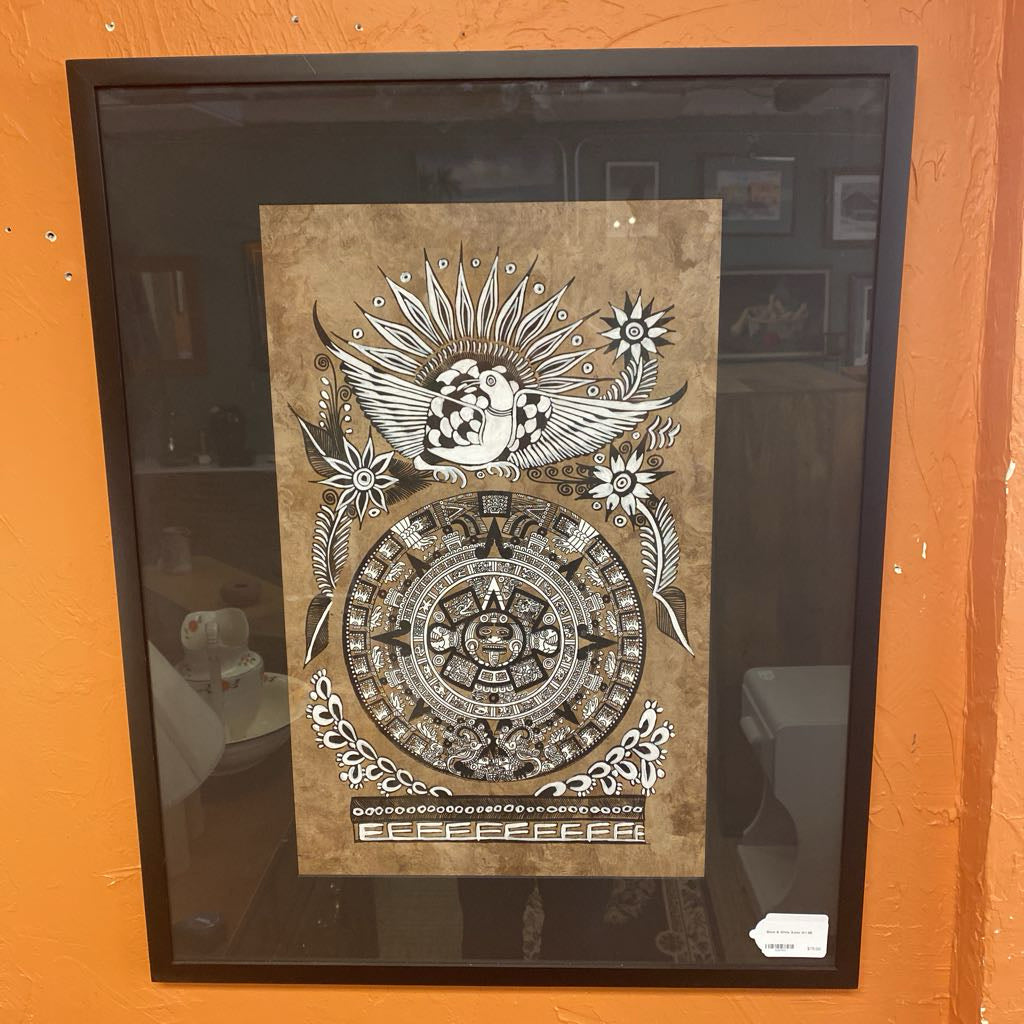 Black & White Aztec Art