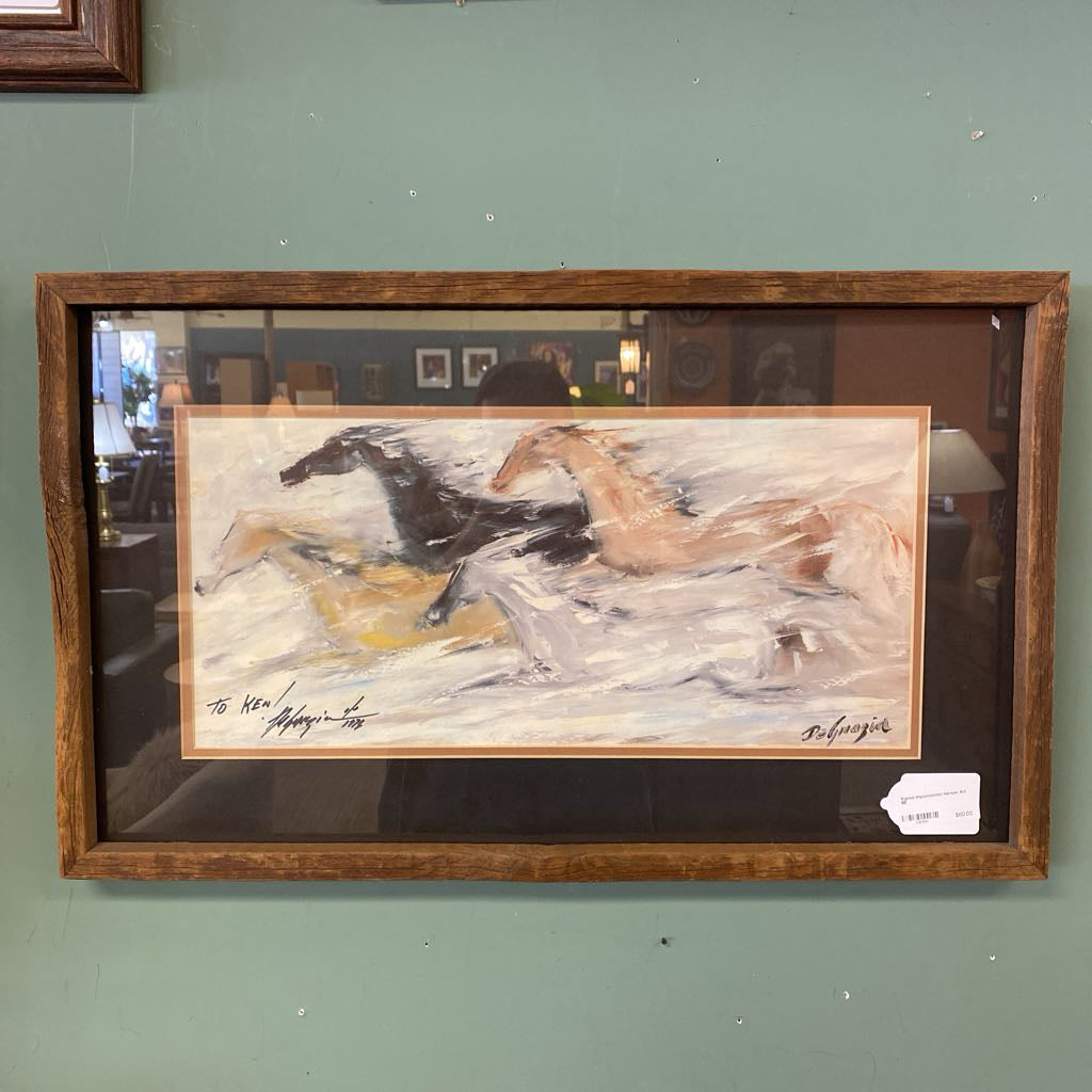 Signed Impressionist Horses Art