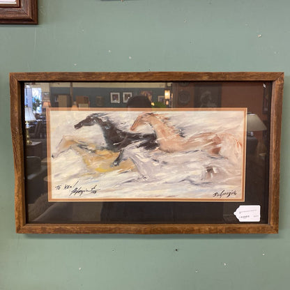 Signed Impressionist Horses Art