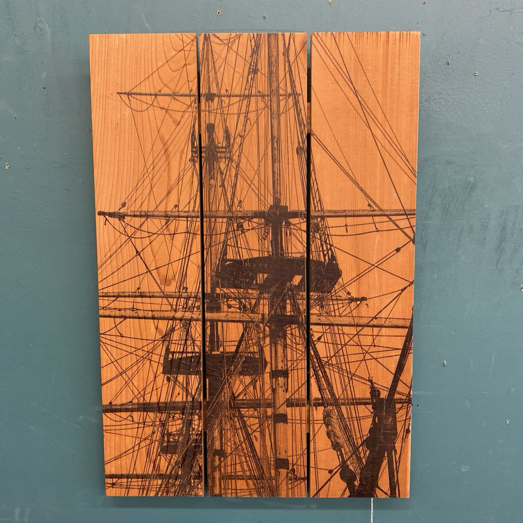 Wood Panels Ship Art